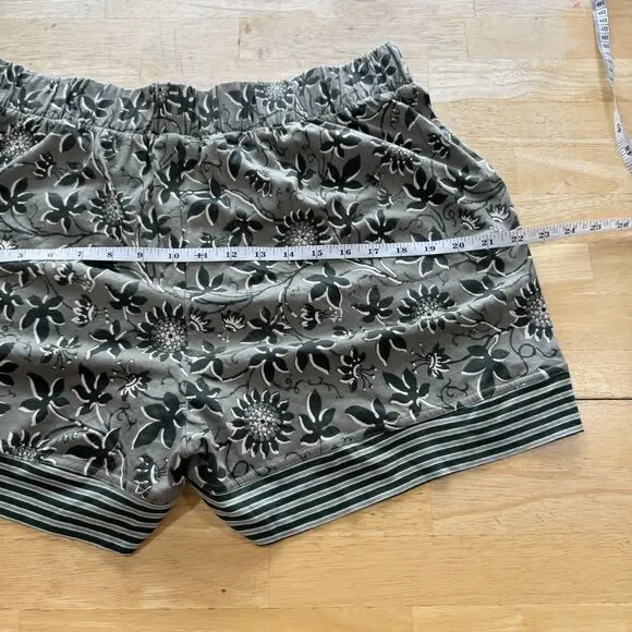 Pact Staycation Sleep Short Large Green Floral Organic Cotton Comfortable Lounge - Picture 6 of 9